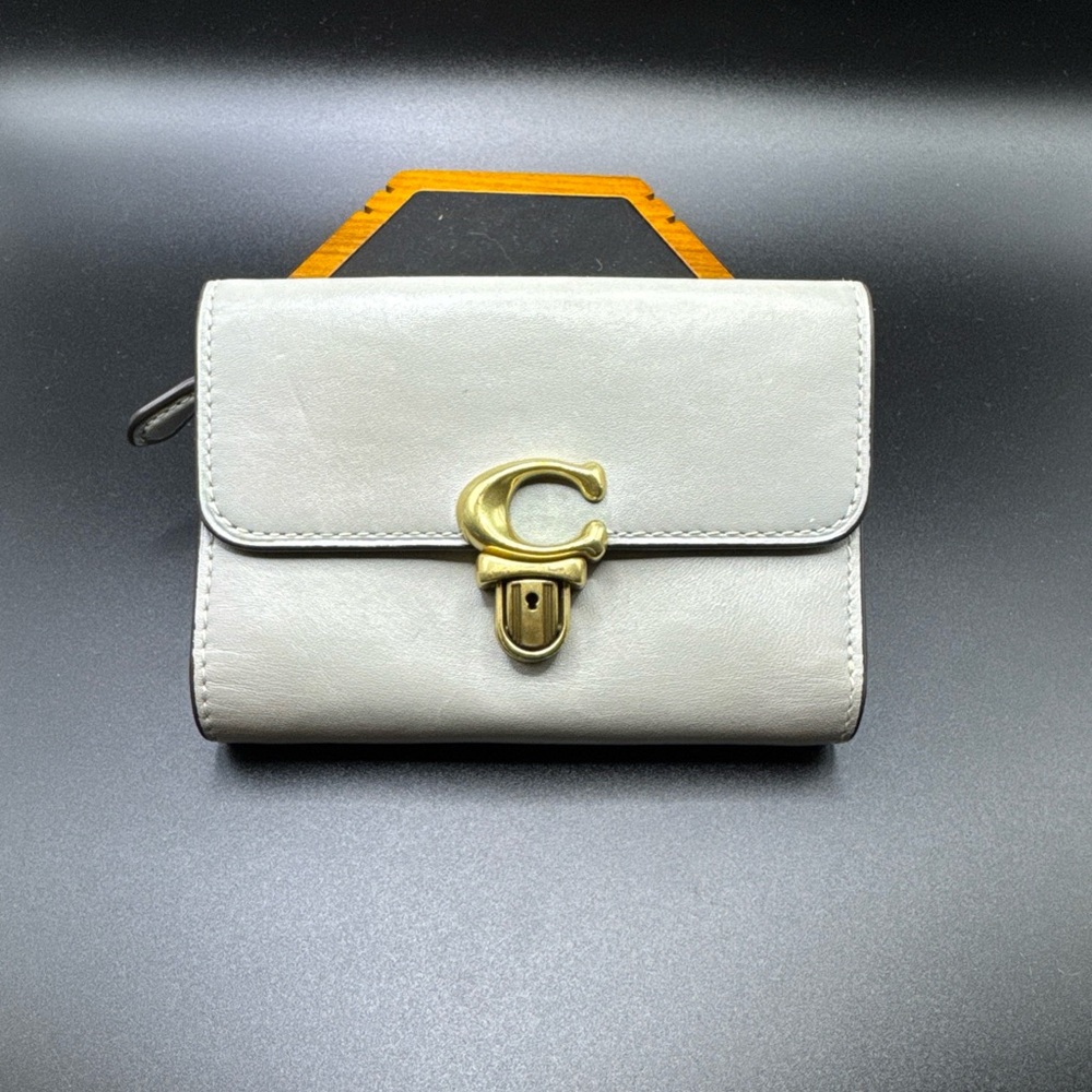 Coach Silver Wallet with Gold Accent